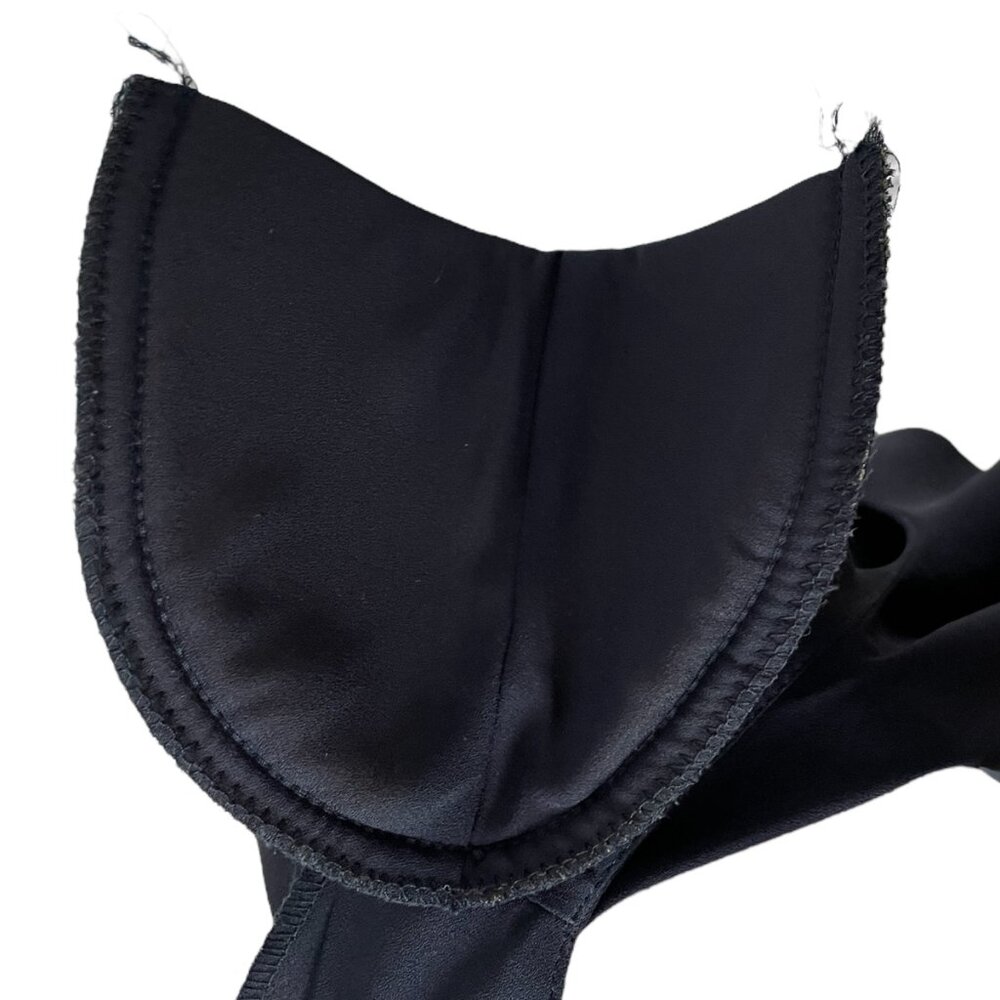 Victoria Morgan Vintage Navy Blue Cape style Top Silver bow accents Size Medium - Picture 12 of 12